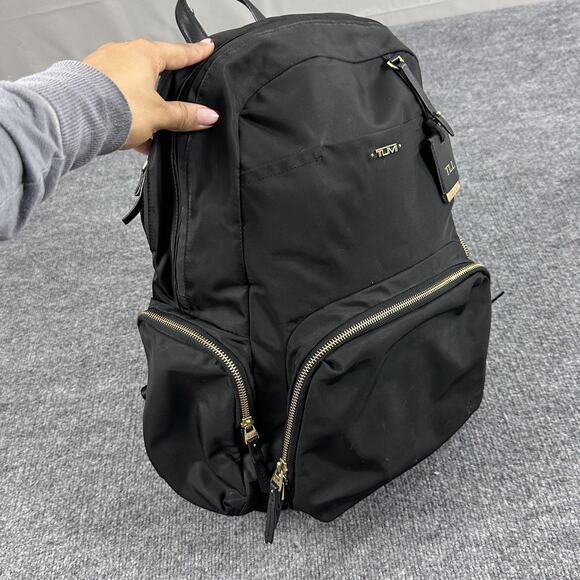 Tumi Calais Black Nylon Voyageur Tech Laptop Backpack Casual Travel Collage - Picture 4 of 16